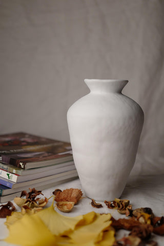 Milky Moon Vase, Medium Tall