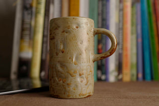 Handmade Raku Yaki Mug: Rustic Japandi Coffee Cup