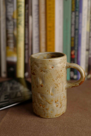 Handmade Raku Yaki Mug: Rustic Japandi Coffee Cup