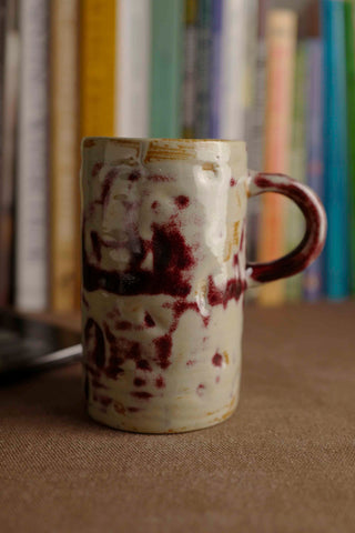 Handmade Raku Yaki Mug: Rustic Japandi Coffee Cup