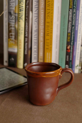 Handmade Raku Yaki Mug: Rustic Japandi Coffee Cup