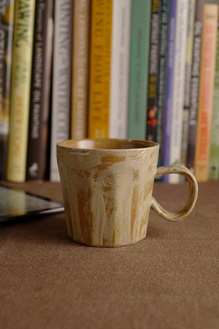 Handmade Raku Yaki Mug: Rustic Japandi Coffee Cup