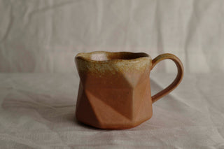 Handmade Raku Yaki Mug: Caramel Brown Espresso Cup