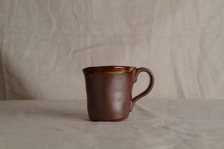 Handmade Raku Yaki Mug: Rustic Japandi Coffee Cup