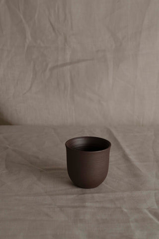 Handmade Fine Rustic Ceramic Cup – Raw Stoneware Espresso, Tea or Sake Cup – Wabi-Sabi Minimalist Janapdi Pottery Gift, 120 ml, Zen Inspired
