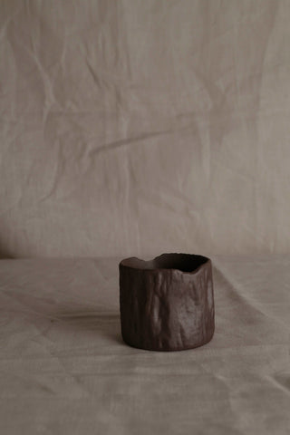 Handmade Raku Ware Mug: Japandi Textured Stoneware Espresso Cup