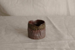 Handmade Raku Ware Mug: Japandi Textured Stoneware Espresso Cup