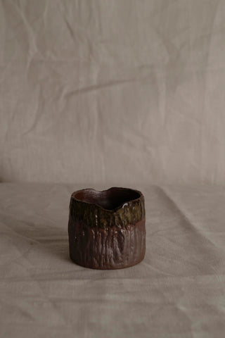 Handmade Raku Ware Mug: Japandi Textured Stoneware Espresso Cup