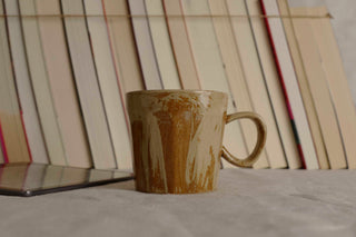 Handmade Raku Yaki Mug: Rustic Japandi Coffee Cup