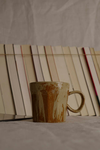 Handmade Raku Yaki Mug: Rustic Japandi Coffee Cup