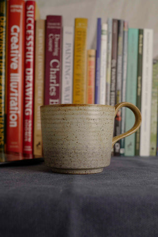 Handmade Ceramic Mug with Beige and Light Purple Glaze – Stoneware Coffee Tea Cup – Rustic WabiSabi Japandi Pottery Gift for mug lover 360ml