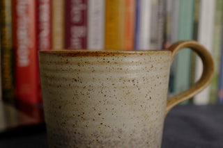 Handmade Ceramic Mug with Beige and Light Purple Glaze – Stoneware Coffee Tea Cup – Rustic WabiSabi Japandi Pottery Gift for mug lover 360ml