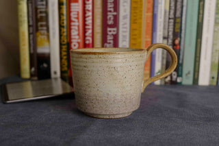 Handmade Ceramic Mug with Beige and Light Purple Glaze – Stoneware Coffee Tea Cup – Rustic WabiSabi Japandi Pottery Gift for mug lover 360ml