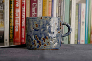 Handmade Raku Yaki Ware Mug: Large Rustic Coffee Cup