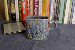 Handmade Raku Yaki Ware Mug: Large Rustic Coffee Cup