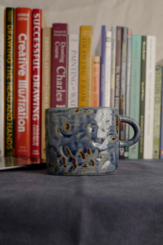 Handmade Raku Yaki Ware Mug: Large Rustic Coffee Cup