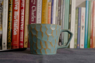 Handmade Raku Yaki Mug: Japandi Wabi-Sabi Coffee Cup