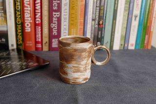 Handmade Raku Yaki Mug: Rustic Japandi Coffee Cup