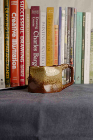 Handmade Raku Yaki Mug: Rustic Japandi Coffee Cup