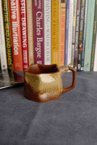 Handmade Raku Yaki Mug: Rustic Japandi Coffee Cup