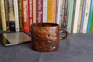 Handmade Raku Yaki Mug: Rustic Japandi Coffee Cup