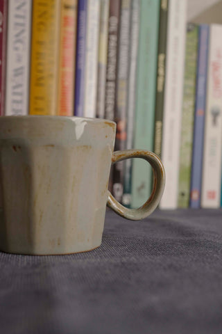 Handmade Raku Yaki Mug: Rustic Japandi Coffee Cup