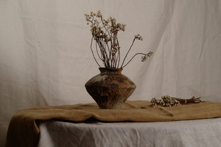 Rustic Organic Wabi-sabi Style Vase, Medium Round
