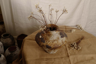 Rustic Organic Wabi-sabi Style Vase, Large Round