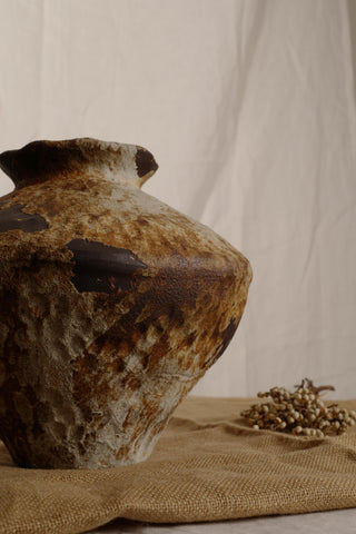 Rustic Organic Wabi-sabi Style Vase, Large Round