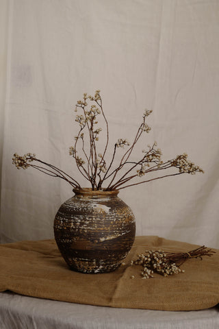 Archaic Canvas Vase, Round
