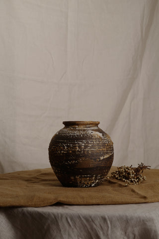 Archaic Canvas Vase, Round