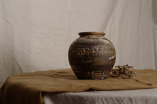 Archaic Canvas Vase, Round