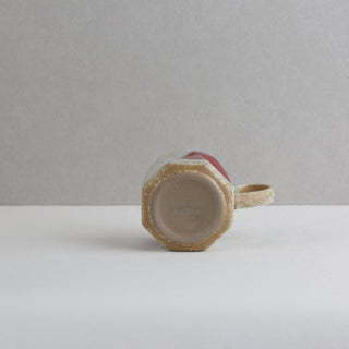 AERIS 02 Handmade Ceramic Cup — Speckled Cream & Rose-Red, 190 ml