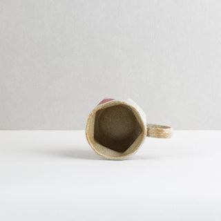 AERIS 02 Handmade Ceramic Cup — Speckled Cream & Rose-Red, 190 ml