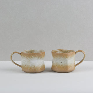 AERIS 03 Handmade Ceramic Cup — Cream & Sand, 190 ml