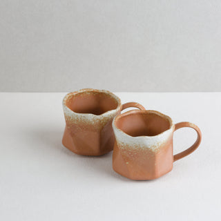 AERIS 04 Handmade Ceramic Cup — Terracotta & Cream, 190 ml