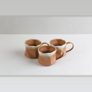 AERIS 04 Handmade Ceramic Cup — Terracotta & Cream, 190 ml