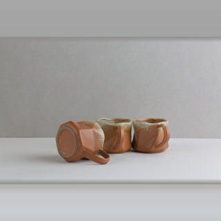 AERIS 04 Handmade Ceramic Cup — Terracotta & Cream, 190 ml
