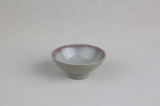 Handmade Ceramic Bowl — Grey-Green & Rose, 12.5 cm