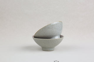 Handmade Ceramic Bowl — Grey-Green & Rose, 12.5 cm