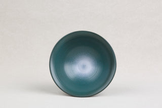 Handmade Ceramic Bowl — Deep Teal, 12.5 cm