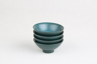 Handmade Ceramic Bowl — Deep Teal, 12.5 cm