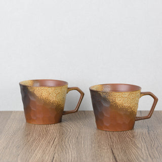 CAELUM 01 Handmade Ceramic Mug — Rust & Copper, 350 ml