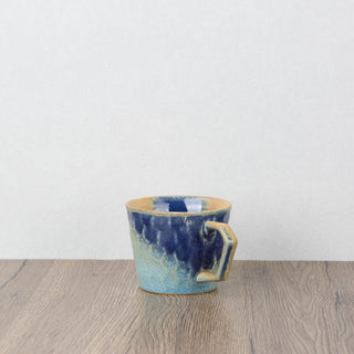 CAELUM 03 Handmade Ceramic Mug — Cobalt Blue & Mustard Gold, 350 ml