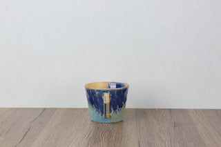 CAELUM 03 Handmade Ceramic Mug — Cobalt Blue & Mustard Gold, 350 ml