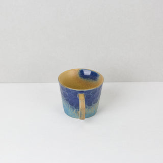 CAELUM 03 Handmade Ceramic Mug — Cobalt Blue & Mustard Gold, 350 ml