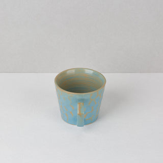 CAELUM 04 Handmade Ceramic Mug — Sky Blue & Ochre, 350 ml