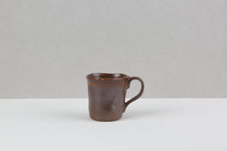 DRIFT 01 Handmade Ceramic Mug — Deep Iron Brown & Amber, 200 ml