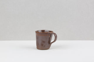 DRIFT 01 Handmade Ceramic Mug — Deep Iron Brown & Amber, 200 ml
