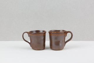 DRIFT 01 Handmade Ceramic Mug — Deep Iron Brown & Amber, 200 ml